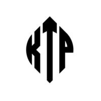 design de logotipo de letra de círculo ktp com forma de círculo e elipse. letras de elipse ktp com estilo tipográfico. as três iniciais formam um logotipo circular. ktp círculo emblema abstrato monograma carta marca vetor. vetor