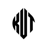 kut design de logotipo de carta círculo com forma de círculo e elipse. kut letras de elipse com estilo tipográfico. as três iniciais formam um logotipo circular. kut círculo emblema abstrato monograma carta marca vetor. vetor