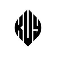 design de logotipo de carta de círculo kvy com forma de círculo e elipse. letras de elipse kvy com estilo tipográfico. as três iniciais formam um logotipo circular. kvy círculo emblema abstrato monograma carta marca vetor. vetor