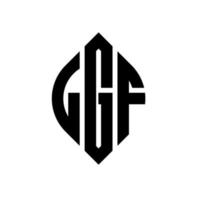 design de logotipo de letra de círculo lgf com forma de círculo e elipse. letras de elipse lgf com estilo tipográfico. as três iniciais formam um logotipo circular. lgf círculo emblema abstrato monograma letra marca vetor. vetor