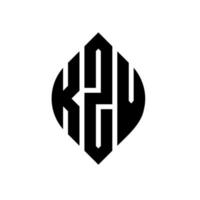kzv design de logotipo de letra de círculo com forma de círculo e elipse. letras de elipse kzv com estilo tipográfico. as três iniciais formam um logotipo circular. kzv círculo emblema abstrato monograma carta marca vetor. vetor