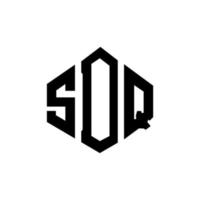design de logotipo de letra sdq com forma de polígono. sdq polígono e design de logotipo em forma de cubo. modelo de logotipo de vetor sdq hexágono cores brancas e pretas. monograma sdq, logotipo de negócios e imóveis.