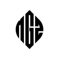 design de logotipo de carta de círculo mgz com forma de círculo e elipse. letras de elipse mgz com estilo tipográfico. as três iniciais formam um logotipo circular. mgz círculo emblema abstrato monograma carta marca vetor. vetor
