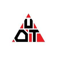 design de logotipo de letra de triângulo uot com forma de triângulo. monograma de design de logotipo de triângulo uot. modelo de logotipo de vetor de triângulo uot com cor vermelha. uot logotipo triangular simples, elegante e luxuoso.