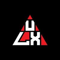 design de logotipo de letra de triângulo ulx com forma de triângulo. monograma de design de logotipo de triângulo ulx. modelo de logotipo de vetor de triângulo ulx com cor vermelha. logotipo triangular ulx logotipo simples, elegante e luxuoso.