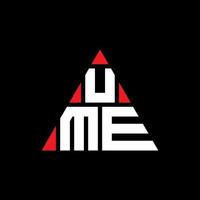 ume design de logotipo de letra de triângulo com forma de triângulo. monograma de design de logotipo de triângulo ume. modelo de logotipo de vetor de triângulo ume com cor vermelha. ume logotipo triangular logotipo simples, elegante e luxuoso.