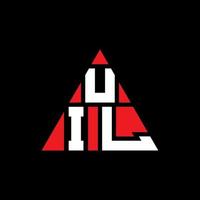 design de logotipo de letra de triângulo uil com forma de triângulo. monograma de design de logotipo de triângulo uil. modelo de logotipo de vetor de triângulo uil com cor vermelha. uil logotipo triangular logotipo simples, elegante e luxuoso.