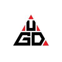 design de logotipo de letra de triângulo ugd com forma de triângulo. monograma de design de logotipo de triângulo ugd. modelo de logotipo de vetor de triângulo ugd com cor vermelha. logotipo triangular ugd logotipo simples, elegante e luxuoso.