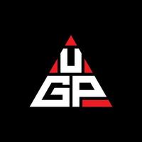 design de logotipo de letra de triângulo ugp com forma de triângulo. monograma de design de logotipo de triângulo ugp. modelo de logotipo de vetor triângulo ugp com cor vermelha. logotipo triangular ugp logotipo simples, elegante e luxuoso.