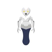 logotipo de mascote de empregada robótica de desenho animado vetor