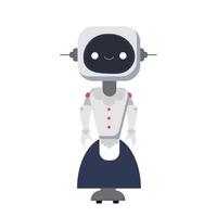 logotipo de mascote de empregada robótica de desenho animado vetor