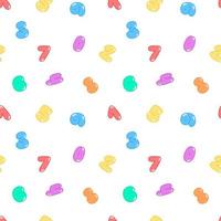 padrão vetorial com um conjunto de números no estilo de bolhas, números de 0 a 9, padrão em um fundo branco. ilustração vetorial para cartazes, folhetos, embalagens, cartões postais, roupas infantis.