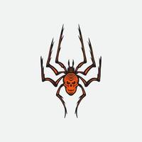 ilustração de desenho de mão de aranha de caveira. vetor