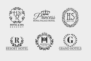 Conjunto de Logoes de Hotéis de Hotéis Grátis vetor