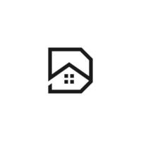 letra d design de logotipo imobiliário em casa modelo vetorial simples e moderno vetor