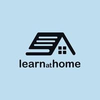 design de logotipo aprendendo online em casa vetor