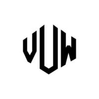 design de logotipo de carta vuw com forma de polígono. vuw polígono e design de logotipo em forma de cubo. vuw modelo de logotipo de vetor hexágono cores brancas e pretas. vuw monograma, logotipo de negócios e imóveis.