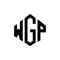 design de logotipo de carta wgp com forma de polígono. wgp polígono e design de logotipo em forma de cubo. modelo de logotipo de vetor hexágono wgp cores brancas e pretas. monograma wgp, logotipo de negócios e imóveis.