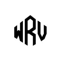 design de logotipo de carta wrv com forma de polígono. design de logotipo em forma de polígono e cubo wrv. modelo de logotipo de vetor hexágono wrv cores brancas e pretas. monograma wrv, logotipo de negócios e imóveis.