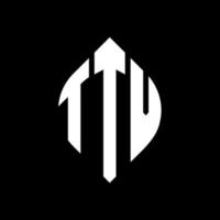 design de logotipo de letra de círculo ttv com forma de círculo e elipse. letras de elipse ttv com estilo tipográfico. as três iniciais formam um logotipo circular. ttv círculo emblema abstrato monograma carta marca vetor. vetor