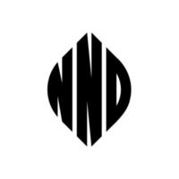 nno design de logotipo de letra de círculo com forma de círculo e elipse. nno letras de elipse com estilo tipográfico. as três iniciais formam um logotipo circular. nno círculo emblema abstrato monograma carta marca vetor. vetor