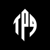 design de logotipo de letra de círculo tpq com forma de círculo e elipse. letras de elipse tpq com estilo tipográfico. as três iniciais formam um logotipo circular. tpq círculo emblema abstrato monograma letra marca vetor. vetor