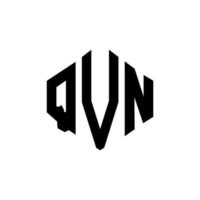 design de logotipo de letra qvn com forma de polígono. qvn polígono e design de logotipo em forma de cubo. qvn hexagon vector logo template cores brancas e pretas. monograma qvn, logotipo comercial e imobiliário.