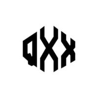 design de logotipo de letra qxx com forma de polígono. qxx polígono e design de logotipo em forma de cubo. qxx modelo de logotipo de vetor hexágono cores brancas e pretas. qxx monograma, logotipo de negócios e imóveis.