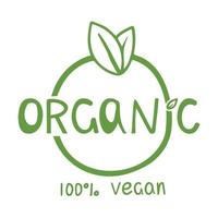 design de logotipo de produto natural saudável. comida orgânica e vegana. vetor