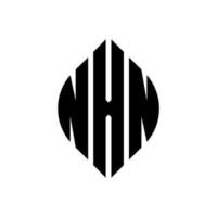 design de logotipo de carta de círculo nxn com forma de círculo e elipse. letras de elipse nxn com estilo tipográfico. as três iniciais formam um logotipo circular. nxn círculo emblema abstrato monograma carta marca vetor. vetor