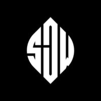 sjw design de logotipo de carta de círculo com forma de círculo e elipse. letras de elipse sjw com estilo tipográfico. as três iniciais formam um logotipo circular. sjw círculo emblema abstrato monograma carta marca vetor. vetor