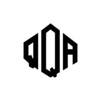 design de logotipo de letra qqa com forma de polígono. qqa polígono e design de logotipo em forma de cubo. qqa modelo de logotipo de vetor hexágono cores brancas e pretas. monograma qqa, logotipo comercial e imobiliário.