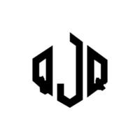 design de logotipo de letra qjq com forma de polígono. qjq polígono e design de logotipo em forma de cubo. qjq modelo de logotipo de vetor hexágono cores brancas e pretas. monograma qjq, logotipo comercial e imobiliário.