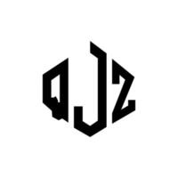 design de logotipo de letra qjz com forma de polígono. polígono qjz e design de logotipo em forma de cubo. qjz modelo de logotipo de vetor hexágono cores brancas e pretas. monograma qjz, logotipo comercial e imobiliário.