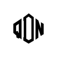 design de logotipo de letra qdn com forma de polígono. qdn polígono e design de logotipo em forma de cubo. qdn hexagon vector logo template cores brancas e pretas. monograma qdn, logotipo comercial e imobiliário.