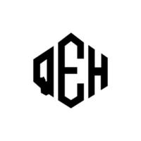 design de logotipo de carta qeh com forma de polígono. qeh polígono e design de logotipo em forma de cubo. qeh modelo de logotipo de vetor hexágono cores brancas e pretas. monograma qeh, logotipo de negócios e imóveis.