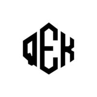 design de logotipo de carta qek com forma de polígono. qek polígono e design de logotipo em forma de cubo. qek modelo de logotipo de vetor hexágono cores brancas e pretas. monograma qek, logotipo comercial e imobiliário.