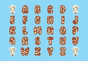 Vetor girafa imprimir alfabeto grátis