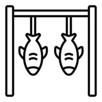estilo de ícone de longarina de peixe vetor