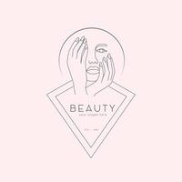beleza abstrata mulher linha feminina desenho desenho de logotipo de rosto feminino vetor