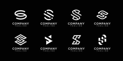 conjunto de modelo de design de logotipo criativo monograma carta s. o logotipo pode ser usado para a construção da empresa. vetor premium