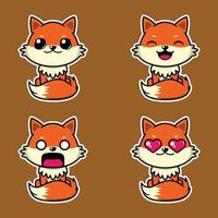 ilustração vetorial de emoji de raposa fofa vetor