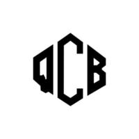 design de logotipo de letra qcb com forma de polígono. qcb polígono e design de logotipo em forma de cubo. qcb hexagon vector logo template cores brancas e pretas. monograma qcb, logotipo comercial e imobiliário.