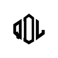 design de logotipo de letra qdl com forma de polígono. qdl polígono e design de logotipo em forma de cubo. qdl hexagon vector logo template cores brancas e pretas. monograma qdl, logotipo comercial e imobiliário.