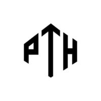 design de logotipo de letra pth com forma de polígono. pth polígono e design de logotipo em forma de cubo. pth hexágono modelo de logotipo de vetor cores brancas e pretas. pth monograma, logotipo de negócios e imóveis.