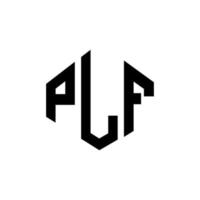 design de logotipo de carta plf com forma de polígono. plf polígono e design de logotipo em forma de cubo. plf hexágono modelo de logotipo de vetor cores brancas e pretas. plf monograma, logotipo de negócios e imóveis.