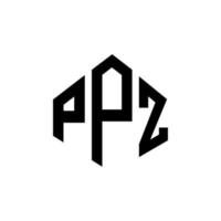 design de logotipo de carta ppz com forma de polígono. ppz polígono e design de logotipo em forma de cubo. modelo de logotipo de vetor hexágono ppz cores brancas e pretas. ppz monograma, logotipo de negócios e imóveis.