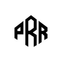 design de logotipo de carta prr com forma de polígono. prr polígono e design de logotipo em forma de cubo. prr modelo de logotipo de vetor hexágono cores brancas e pretas. prr monograma, logotipo de negócios e imóveis.