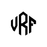 design de logotipo de carta vrf com forma de polígono. vrf polígono e design de logotipo em forma de cubo. modelo de logotipo de vetor hexágono vrf cores brancas e pretas. monograma vrf, logotipo de negócios e imóveis.