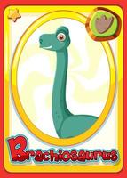 cartão de desenho animado de dinossauro braquiossauro vetor